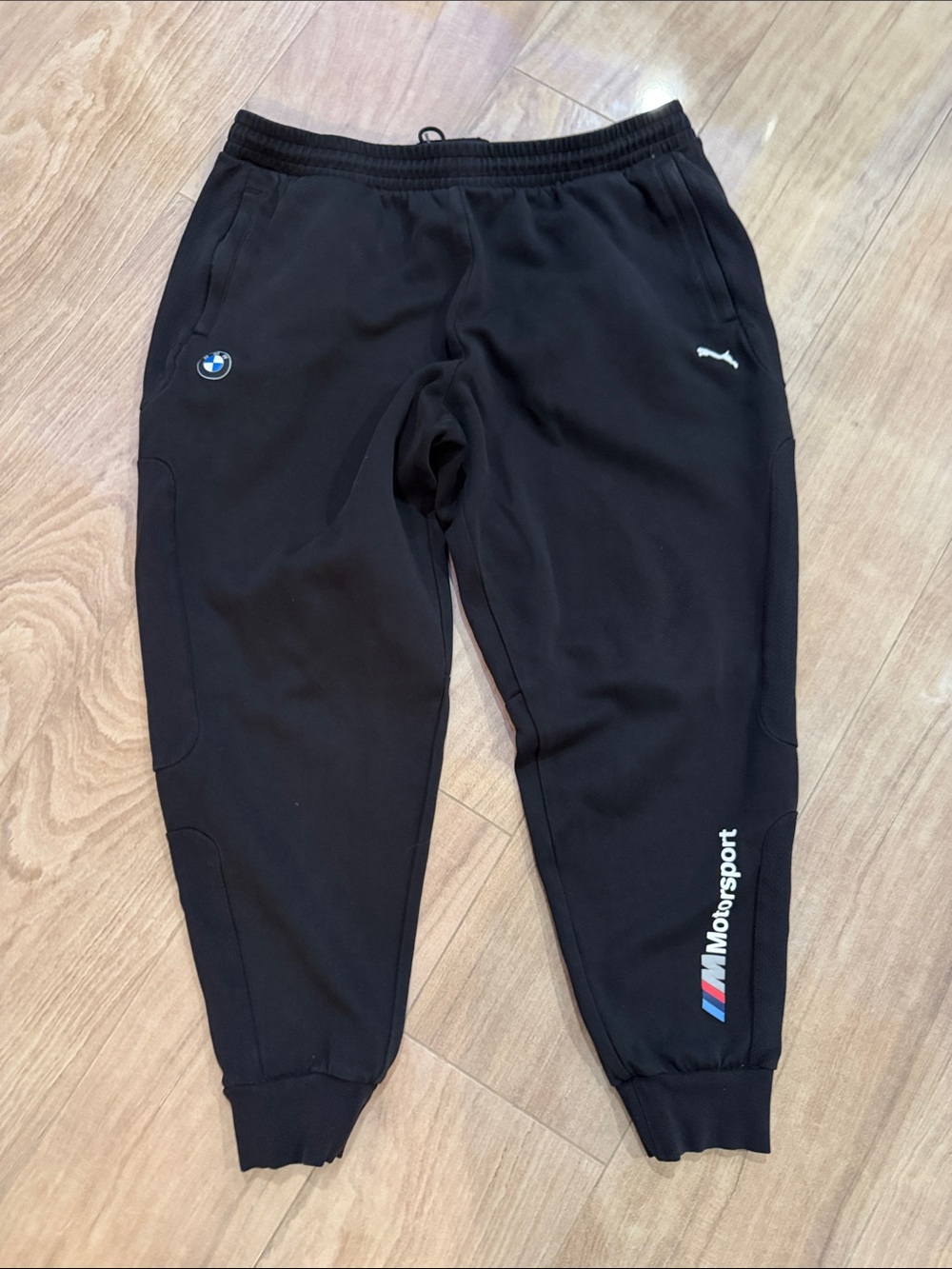 BMW Black Motorsport Joggers with White Logos